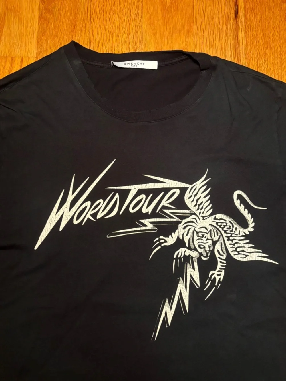 Givenchy Black Tee with White 'World Tour' Graphic